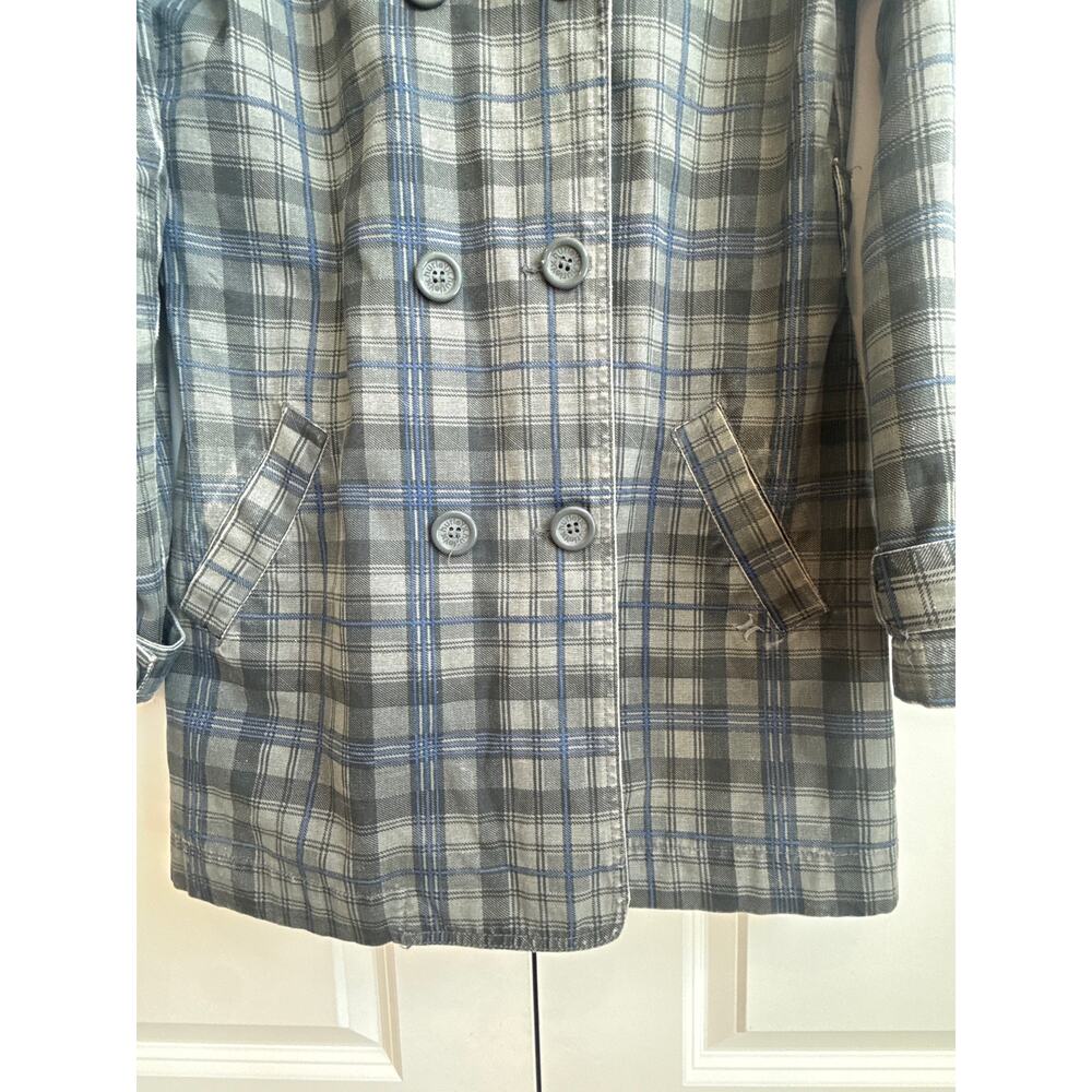 Hurley Blue and Gray Plaid Button Down 90s Y2K Collar Jacket - Picture 8 of 9